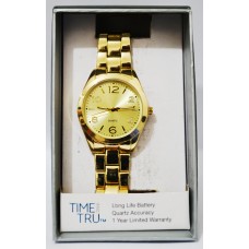 Gold Time Tru Wrist Watch with Metallic Band
